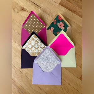 Unique A6 lined multi-colored euro flap envelopes